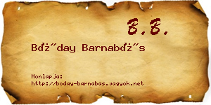 Bóday Barnabás névjegykártya