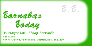 barnabas boday business card