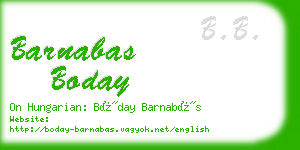 barnabas boday business card